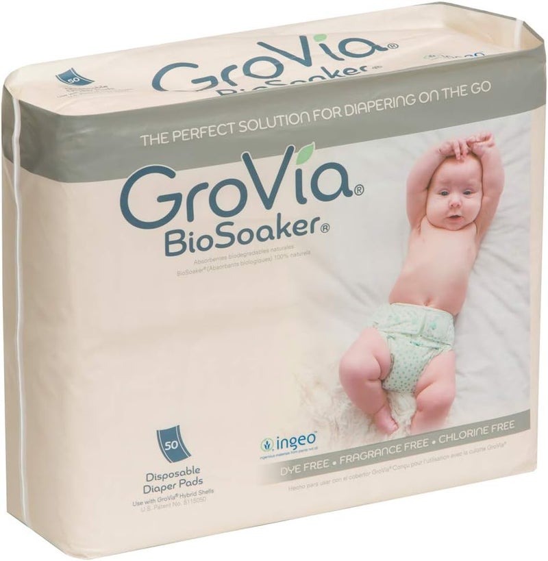 GroVia Disposable BioSoaker Pad for Baby Cloth Diapering (50 count) - Image 1